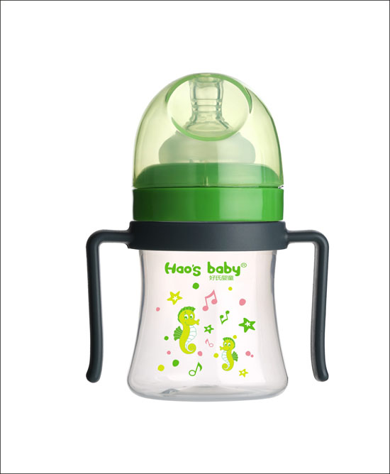 好氏嬰童小龍印花灰色雙柄奶瓶(小)