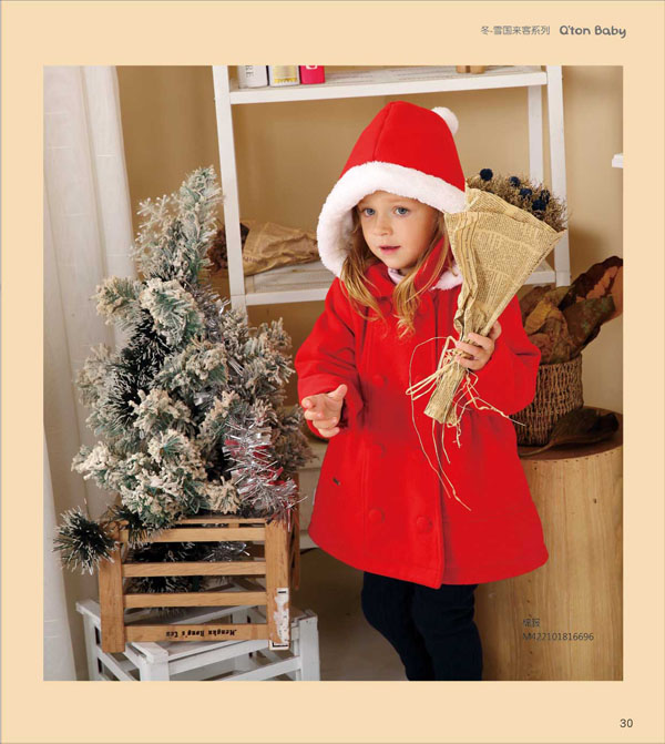 棉果果雪國(guó)來(lái)客系列棉服外套紅色