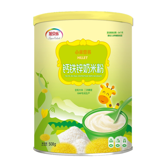 旭貝樂小米營(yíng)養(yǎng)鈣鐵鋅奶米粉罐裝