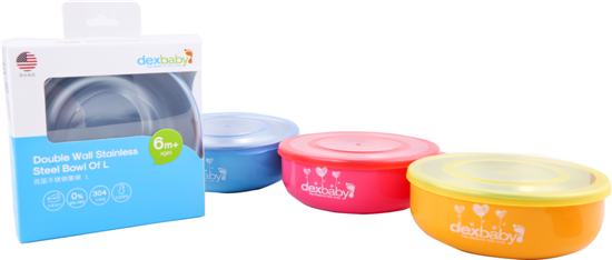 Dexbaby 雙層不銹鋼餐碗L