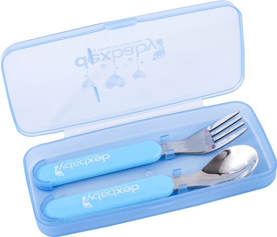 Dexbaby 直柄不銹鋼叉勺組小號(hào)藍(lán)色