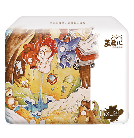 美弗兒杰白學(xué)步褲XL碼-24片-全芯體3D懸浮芯-海量吸收