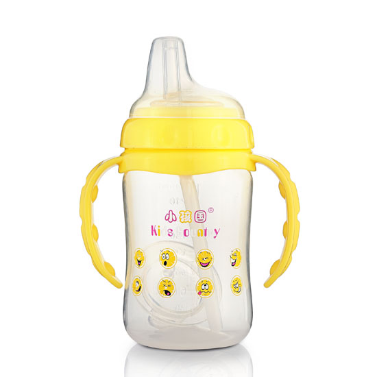 小孩國(guó)貼心兩用學(xué)飲奶瓶240ML黃色