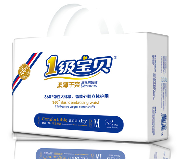 1級(jí)寶貝柔薄干爽紙尿褲M碼32片