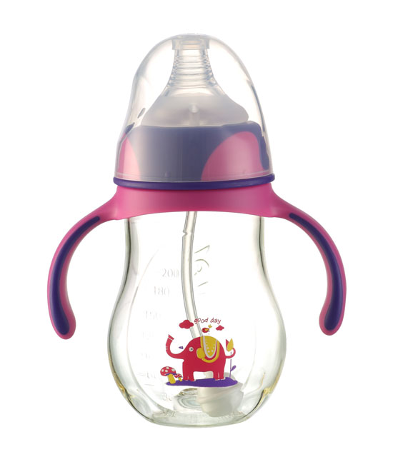 優(yōu)嘻噯黃金PA奶瓶200ml紫紅色