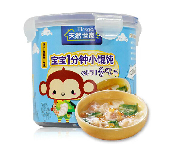 天然世家蝦仁蔬菜小餛鈍桶裝