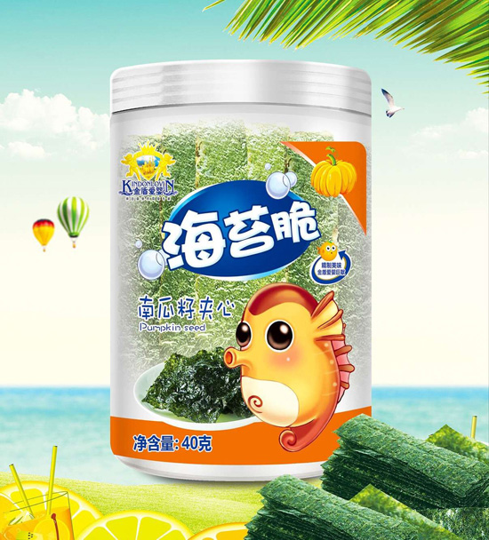 金盾愛嬰南瓜籽夾心海苔脆桶裝