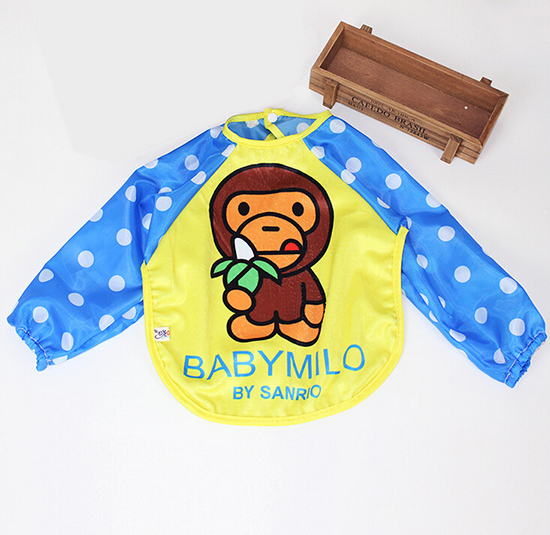 寶寶罩衣食飯衣畫(huà)畫(huà)衣圍兜黃