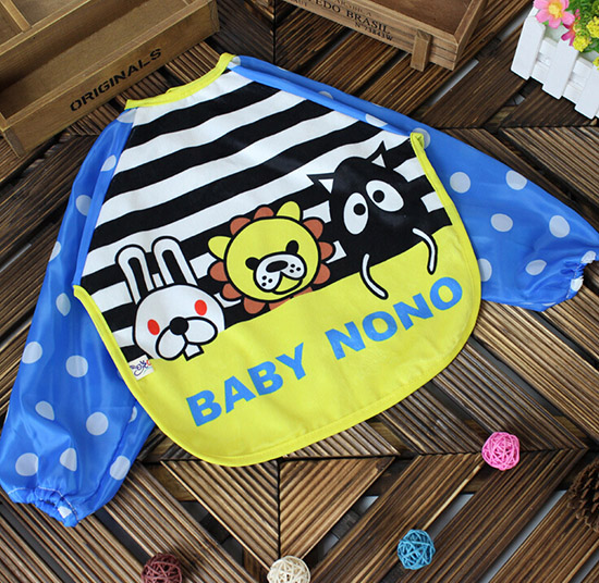 寶寶罩衣食飯衣畫畫衣圍兜藍