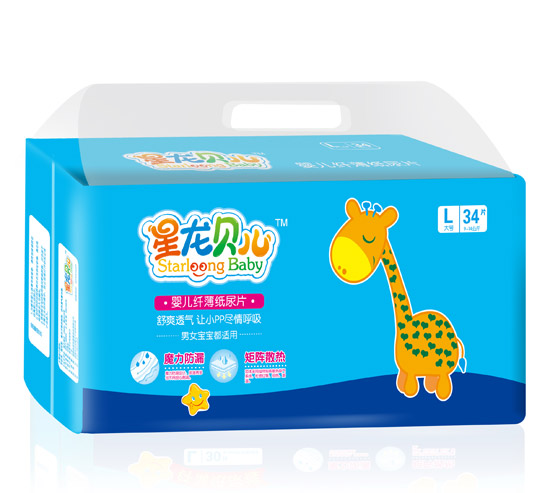 星龍貝兒嬰兒纖薄紙尿片L34片