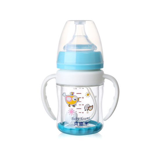貝悠米玻璃奶瓶80ml藍色