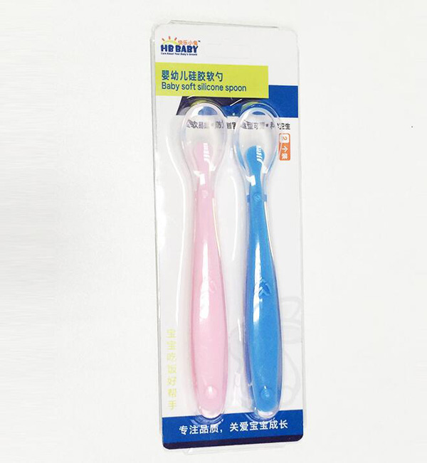 快樂小兔2個裝嬰兒硅膠勺訓練勺