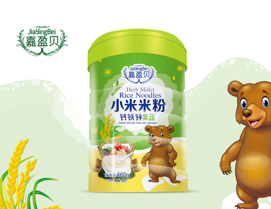 嘉盈貝鈣鐵鋅果蔬小米米粉