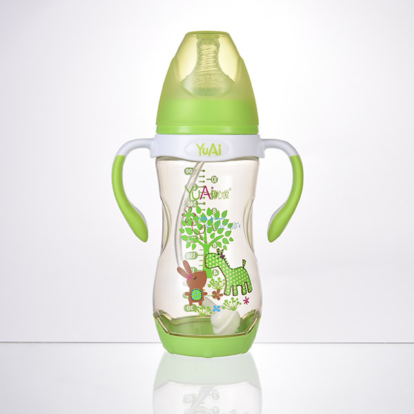 優(yōu)噯10寬口弧線型手柄自動(dòng)PPSU奶瓶(300ml)(保護(hù)底座)