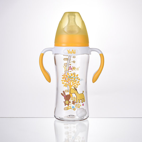 優(yōu)噯10安寬口弧線型手柄自動(dòng)Tritan奶瓶(300ml)