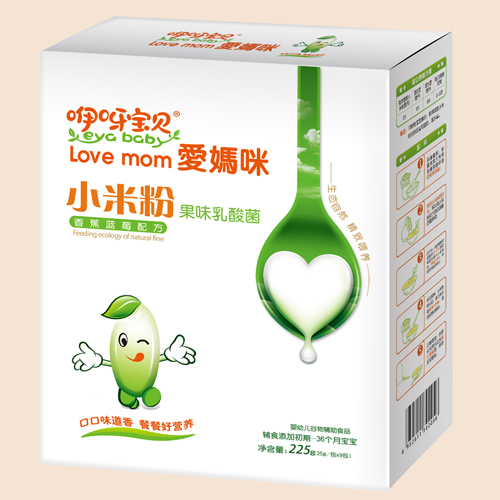 咿呀寶貝香蕉藍莓果味乳酸菌小米粉盒裝