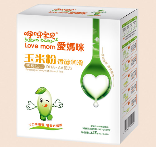 咿呀寶貝香醇潤(rùn)滑DHA核桃松仁配方玉米粉盒裝