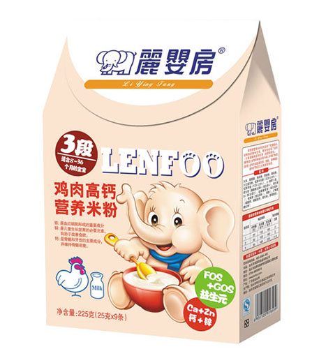 麗嬰房雞肉高鈣營養(yǎng)米粉3段盒裝