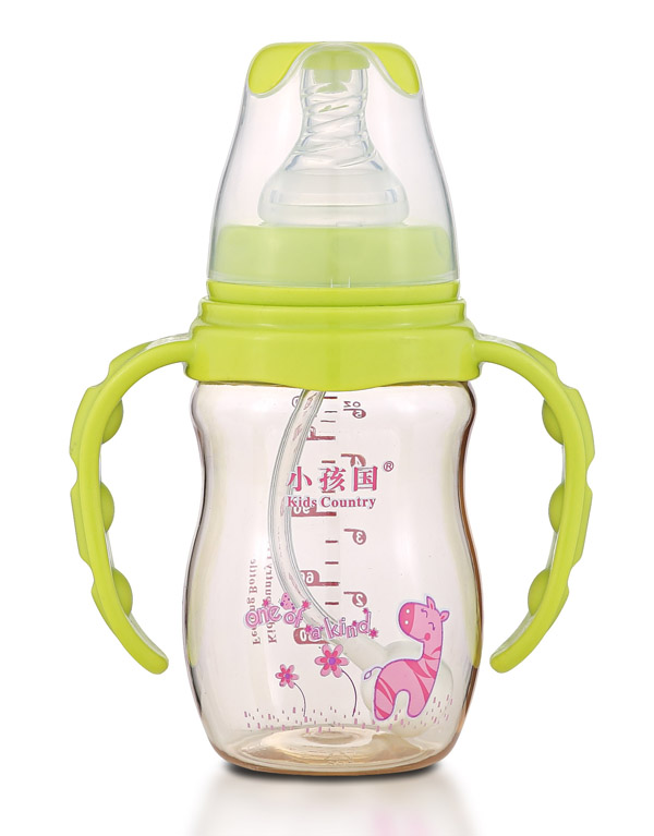 小孩國初生標口弧形自動PPSU奶瓶 綠色150ML