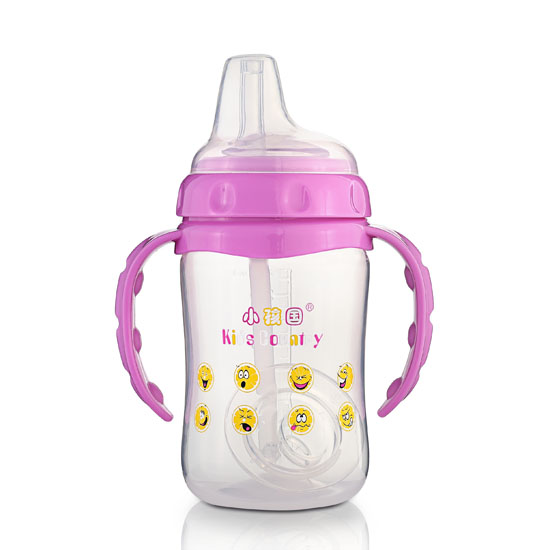 小孩國(guó)貼心兩用學(xué)飲奶瓶240ML紫色