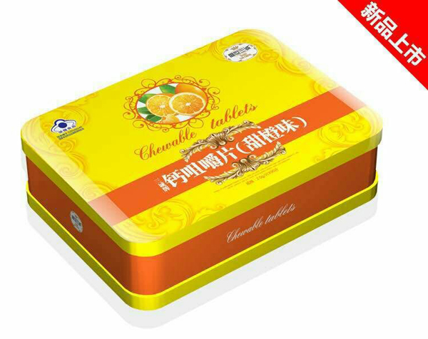 盛世三誠甜橙味鈣咀嚼片鐵盒