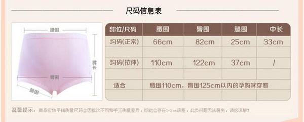 哇愛(ài) 孕婦可調(diào)節(jié)純棉托腹大碼內(nèi)褲尺碼表.jpg