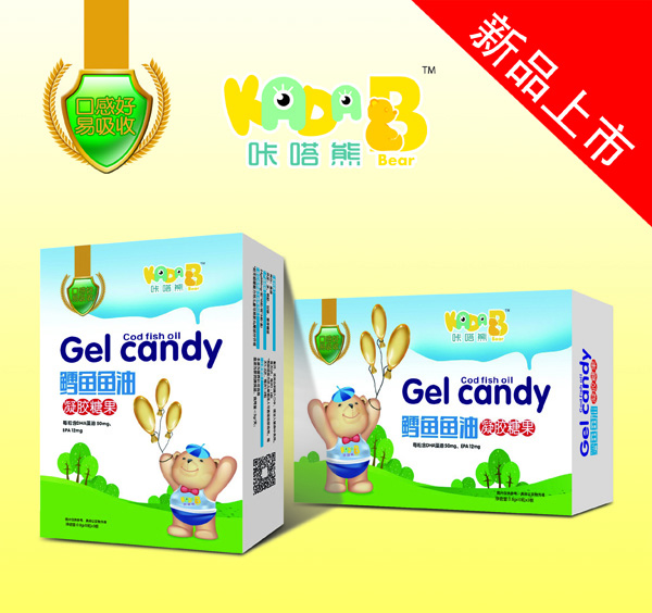 咔嗒熊鱈魚(yú)魚(yú)油凝膠糖果