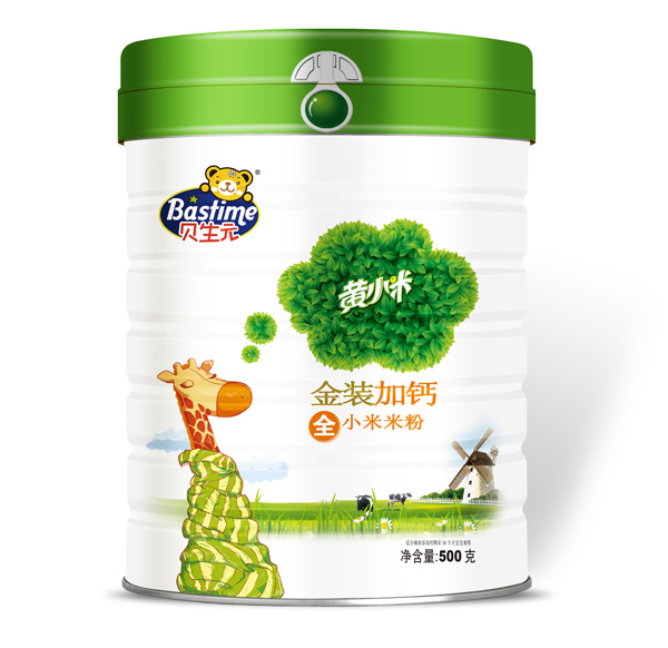 貝生元金裝加鈣黃小米米粉聽裝