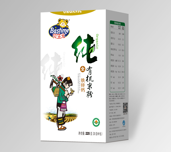 貝生元純有機(jī)鐵鋅鈣米粉系列(盒裝)