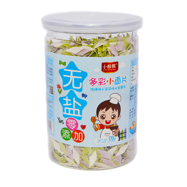 小棕熊無(wú)鹽多彩小面片(核桃+菠菜+紫薯)