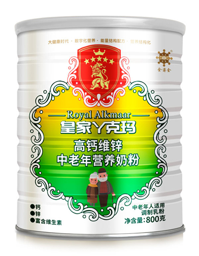 皇家丫克瑪高鈣維鋅中老年營養(yǎng)奶粉800克