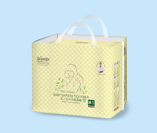 海洋寶貝嬰兒茶纖維紙尿褲M(mǎn)碼36片-小包