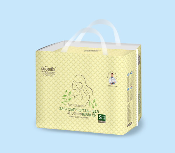 海洋寶貝嬰兒茶纖維紙尿褲S碼42片-小包