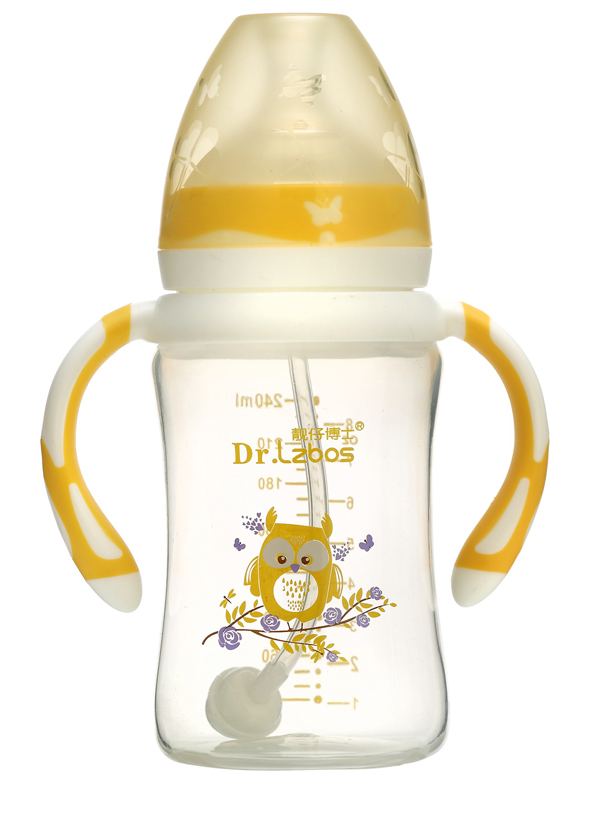靚仔博士PP寬口徑自動(dòng)奶瓶黃色