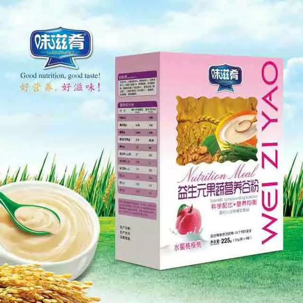 味滋肴益生元果蔬營(yíng)養(yǎng)谷粉-水蜜桃核桃 盒裝