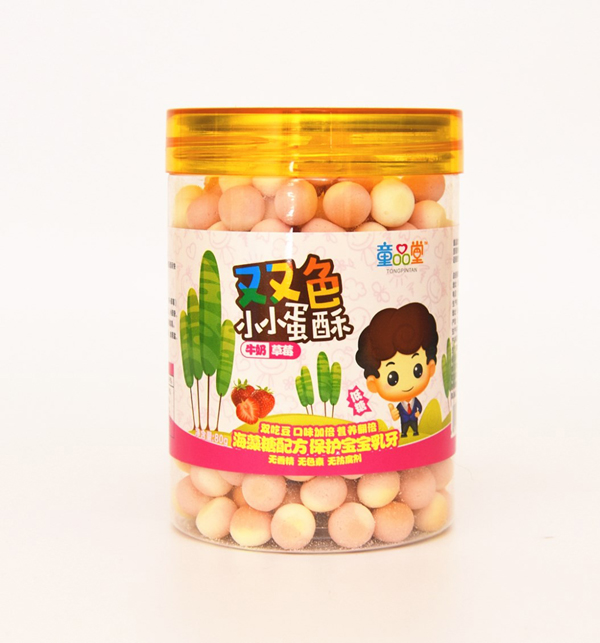 童品堂雙色小小蛋酥(牛奶草莓)