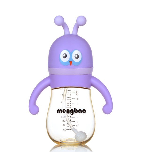 盟寶小精靈ppsu奶瓶紫色