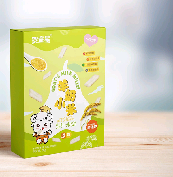 賀童星羊奶小米梨汁米餅 原味