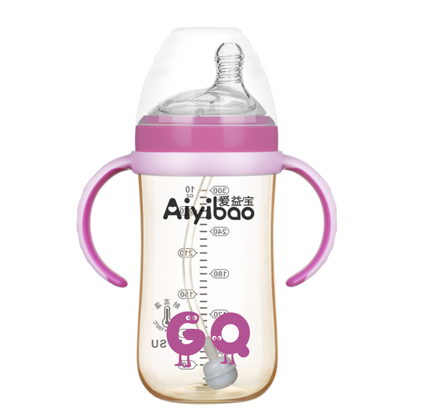 愛(ài)益寶60口徑中廣口偏離心奶瓶 一杯兩用 紫色