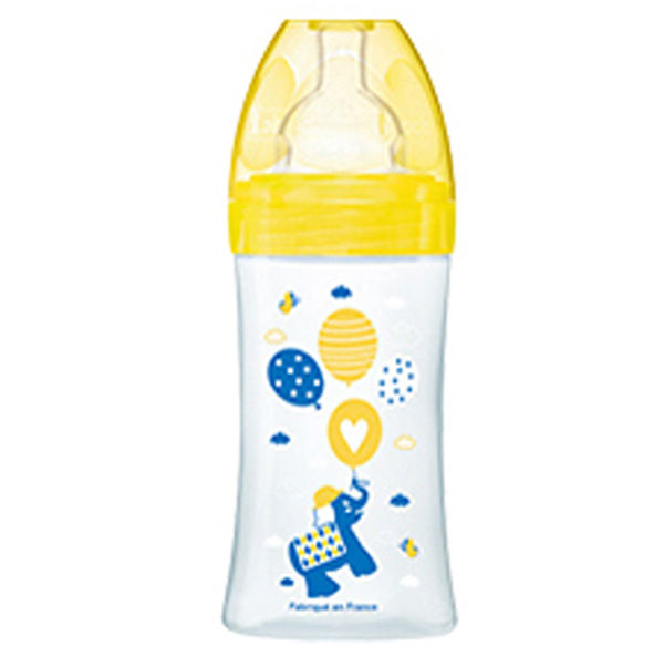 Dodie自然質感寬口徑PP奶瓶 270ml 黃色.jpg