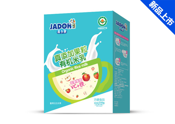 嘉多慧真添加蔬菜有機(jī)米乳(盒)-蘋果草莓