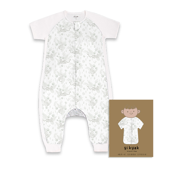 yikyak四層紗布短袖分腿睡袋(拼接款)童話(huà)虎.jpg