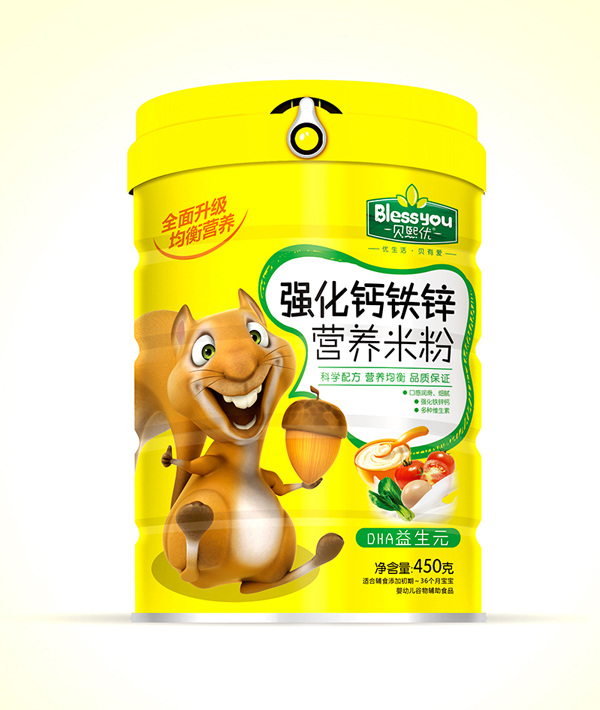 貝熙優(yōu)強(qiáng)化鐵鋅鈣營(yíng)養(yǎng)米粉 450克(DHA益生元)