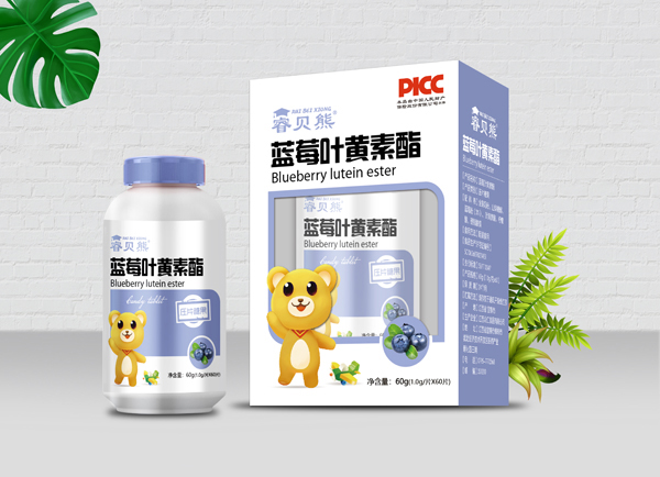 睿貝熊藍(lán)莓葉黃素脂壓片糖果