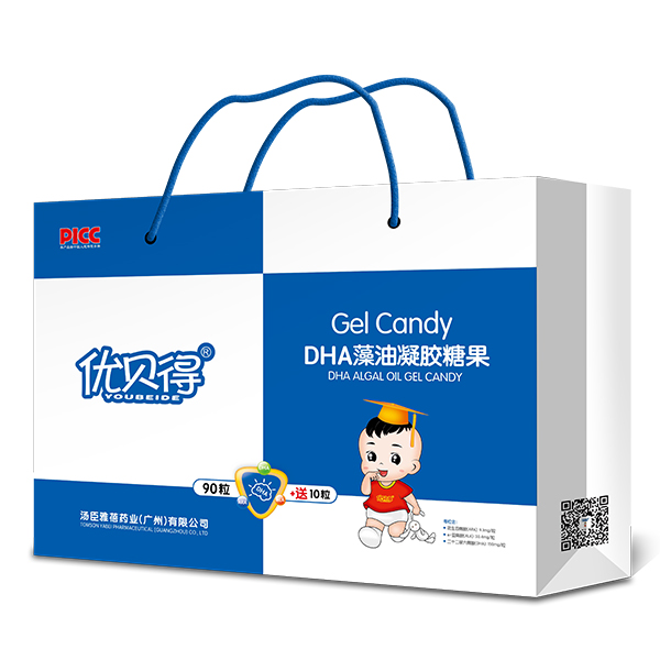 優(yōu)貝得DHA藻油凝膠糖果 90粒手提袋