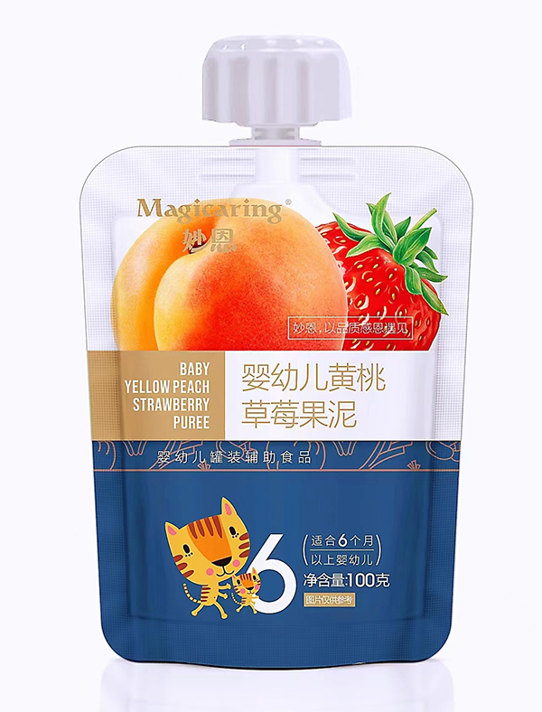 妙恩嬰幼兒黃桃草莓果泥