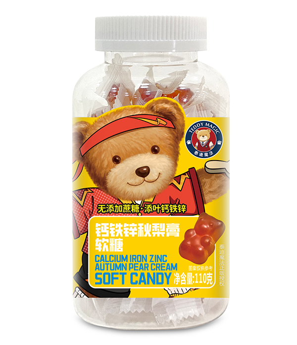 泰迪魔法鈣鐵鋅秋梨膏軟糖