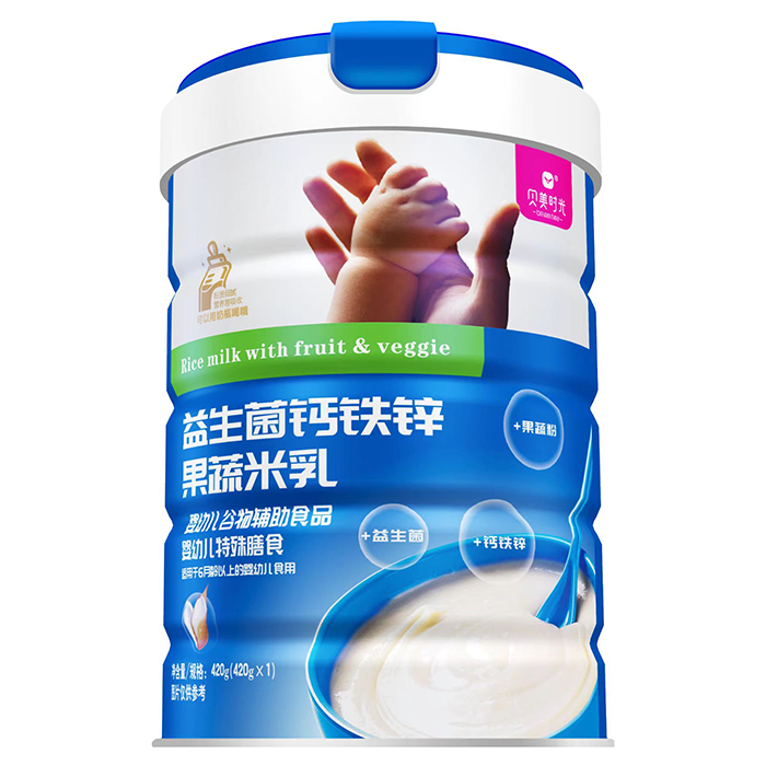 貝美時(shí)光益生菌鈣鐵鋅果蔬米乳