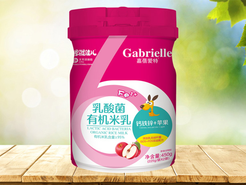 嘉蓓愛(ài)特恩溢佳兒乳酸菌有機(jī)米乳 鈣鐵鋅+蘋果