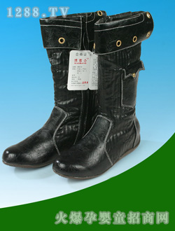 倩百合黑色11寸靴